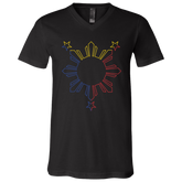 Sun and Stars Outline Unisex Jersey V-Neck T-Shirt